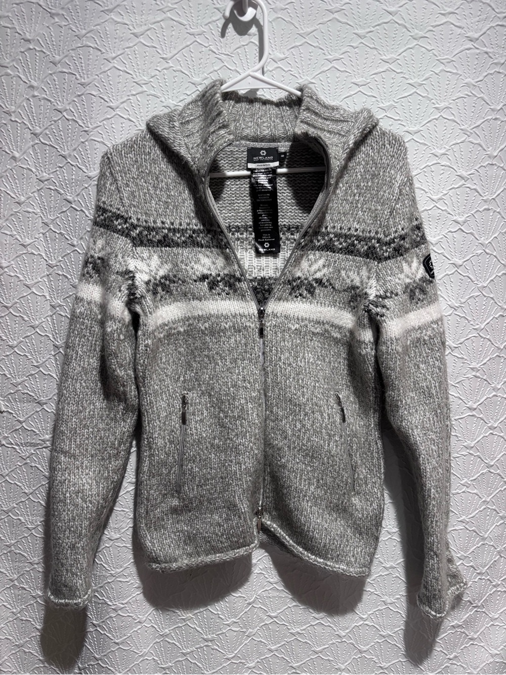 Newland Made in Italy Mohair Blend Nordic Full Zip Sweater Jacket Women’s S